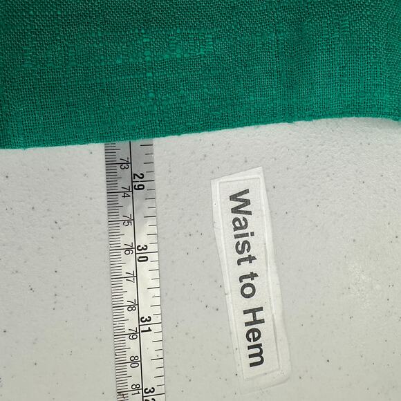 Vintage Gay Boyer Womens Skirt Set Size 14 Green White Flax Blend Office Career - Picture 8 of 9